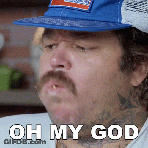 Man With Beard And Mustache Wearing Blue Hat Oh My God GIF