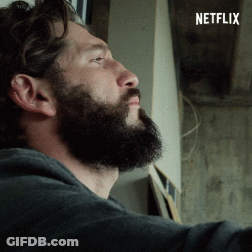 Man With Beard And Netflix Logo GIF
