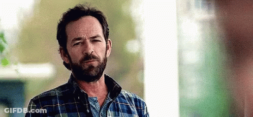 Man With Beard And Plaid Shirt Looking At Camera GIF