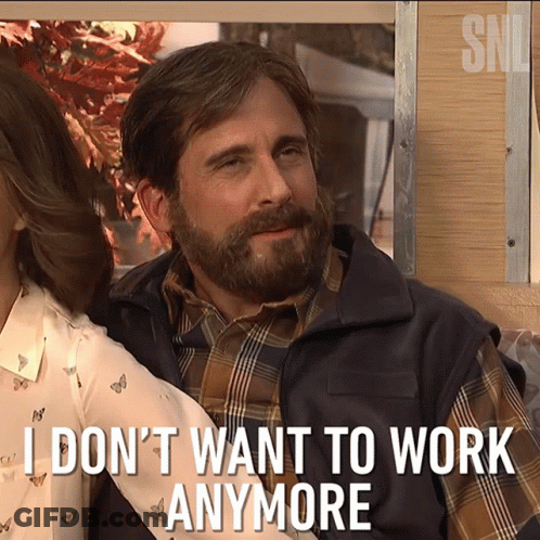 Man With Beard And Plaid Shirt Saying I Don't Want To Work GIF
