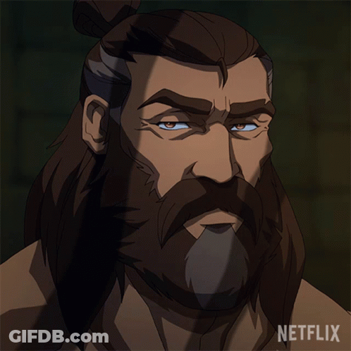 Man With Beard And Ponytail Sponsored By Netflix GIF