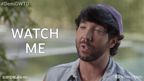 Man With Beard And Purple Hat Says Watch Me GIF