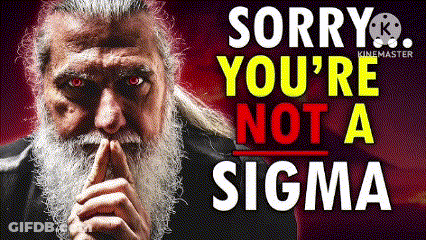 Man With Beard And Red Eyes Says Sorry You're Not A Sigma GIF