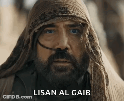 Man With Beard And Scarf Says Lisan Al Gaib GIF