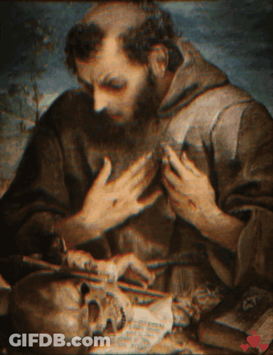 Man With Beard And Skull Painting GIF