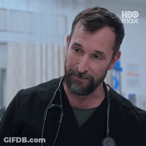 Man With Beard And Stethoscope Looking At Camera HBO Max GIF