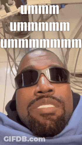 Man With Beard And Sunglasses Saying Ummm GIF