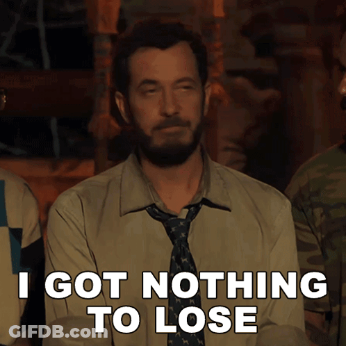 Man With Beard And Tie Saying I Got Nothing To Lose GIF