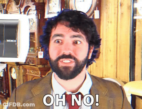 Man With Beard And Tie Saying Oh No GIF