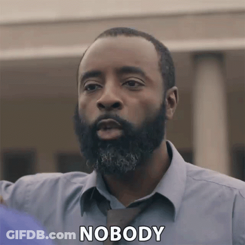 Man With Beard And Tie Says Nobody GIF
