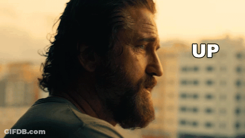 Man With Beard And Upward Text GIF