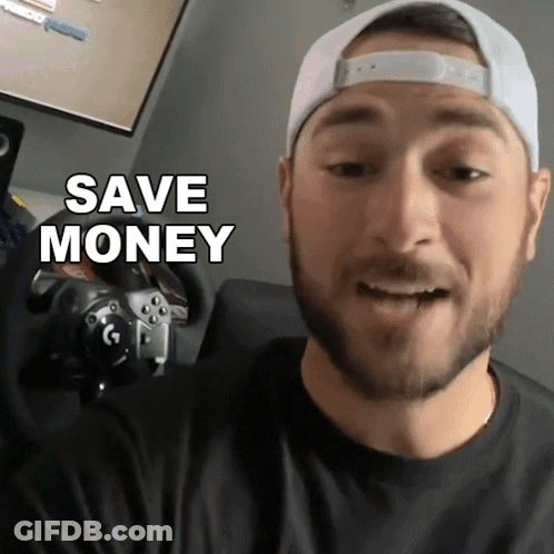 Man With Beard And White Hat Says Save Money GIF