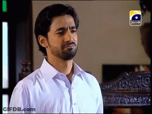 Man With Beard And White Shirt In Front Of Geo TV GIF