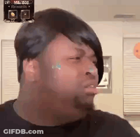 Man With Beard And Wig Making Face GIF