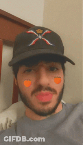 Man With Beard And X Hat GIF