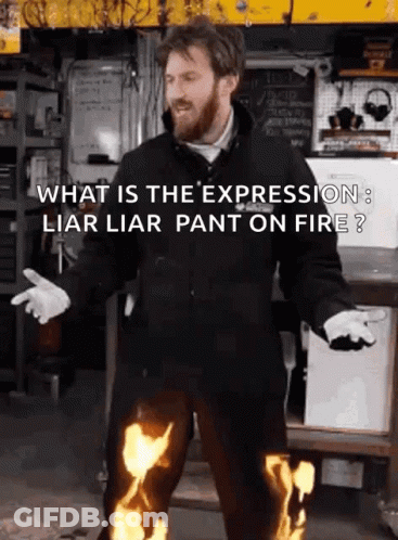 Man With Beard Asking Liar Liar Pants On Fire GIF