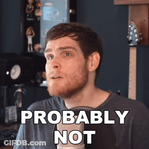Man With Beard At Microphone Saying Probably Not GIF