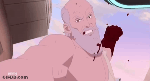 Man With Beard Attacked By Monster Saying Prime GIF
