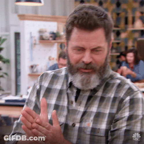 Man With Beard Clapping In Kitchen GIF