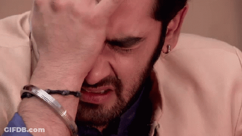Man With Beard Crying Tear GIF