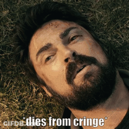 Man With Beard Dies From Cringe GIF