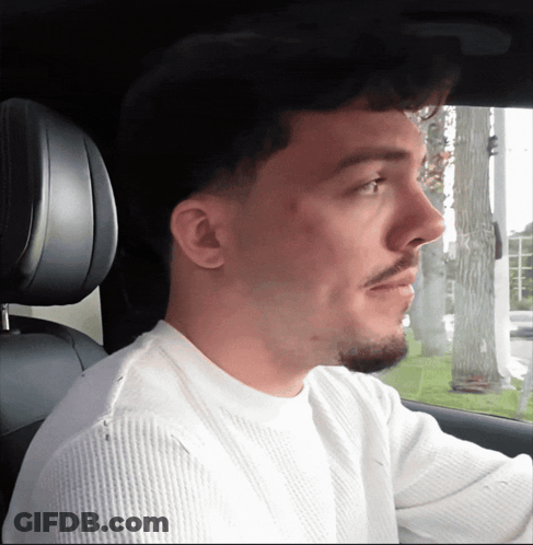 Man With Beard Driving Car GIF