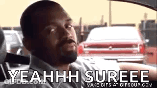 Man With Beard Driving Car Making Face GIF