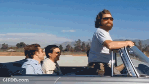 Man With Beard Driving Silver Car GIF