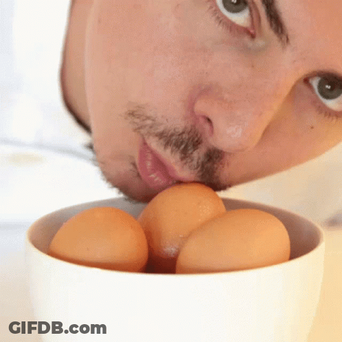 Man With Beard Eating Eggs GIF