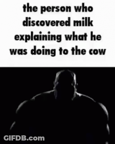 Man With Beard Explaining To Cow GIF