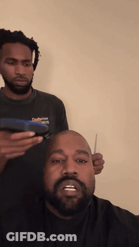 Man With Beard Getting Haircut GIF