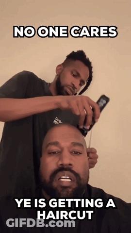 Man With Beard Getting Haircut GIF