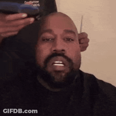 Man With Beard Getting Head Shaved GIF