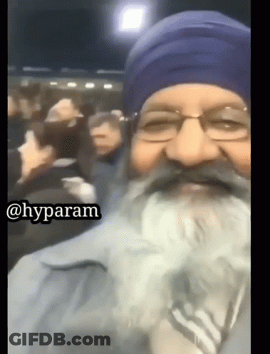 Man With Beard Glasses Blue Turban Hyparam GIF
