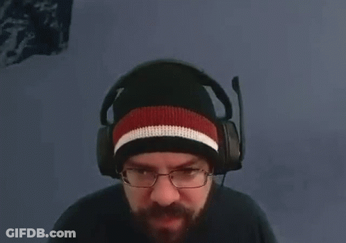 Man With Beard Glasses Headphones Hat GIF