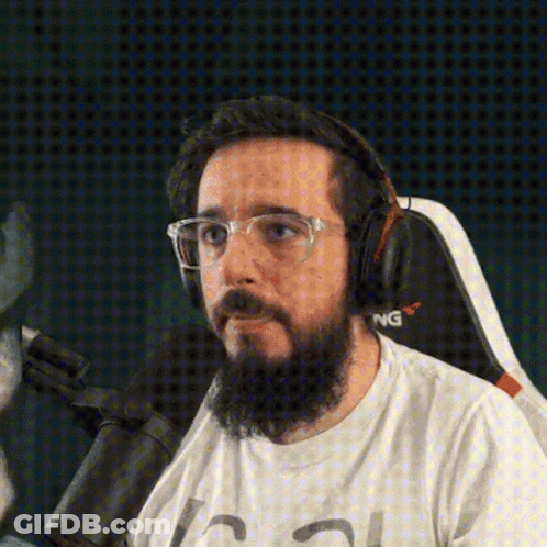 Man With Beard Glasses Headphones Saying NG GIF