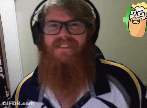 Man With Beard Glasses Headphones GIF