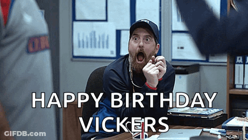 Man With Beard Happy Birthday Vickers GIF