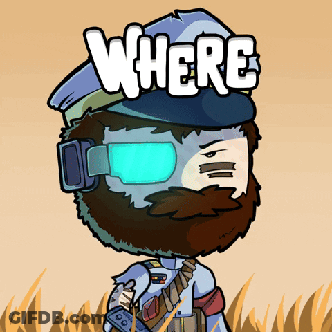 Man With Beard, Hat, And Goggles Saying Where GIF