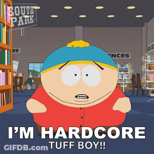 Man With Beard Hat And Tuff Sox Shirt GIF