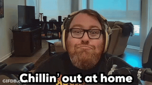 Man With Beard Headphones And Glasses Saying Chillin Out GIF