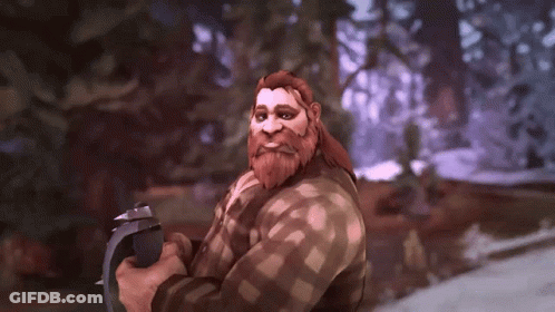 Man With Beard Holding Axe GIF