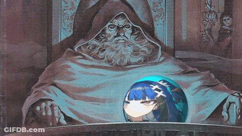 Man With Beard Holding Blue Sphere GIF