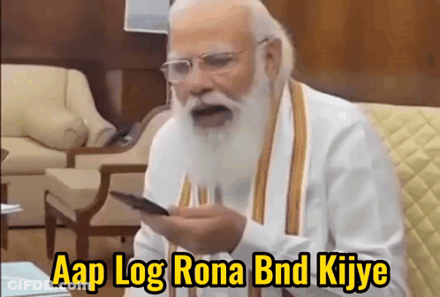 Man With Beard Holding Cell Phone Says Aap Log Rona Bnd Kiiye GIF