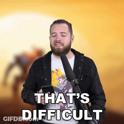 Man With Beard Holding Cellphone Says That's Difficult GIF