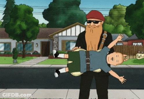 Man With Beard Holding Child Upside Down GIF