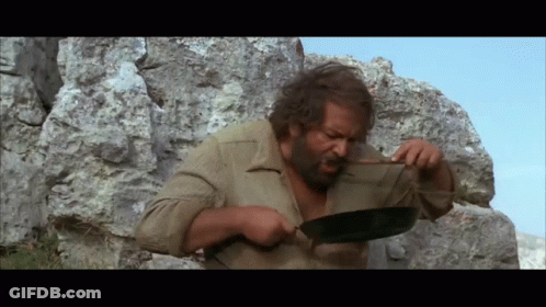 Man With Beard Holding Frying Pan GIF