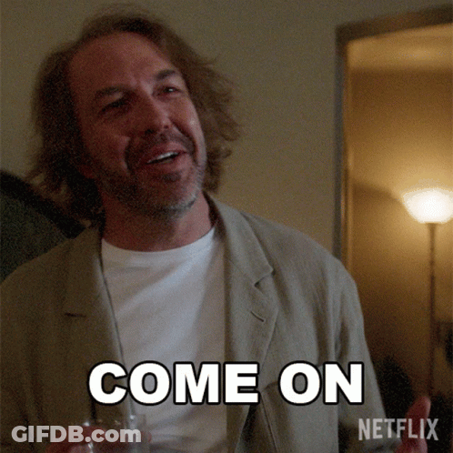 Man With Beard Holding Glass Of Water Says Come On GIF