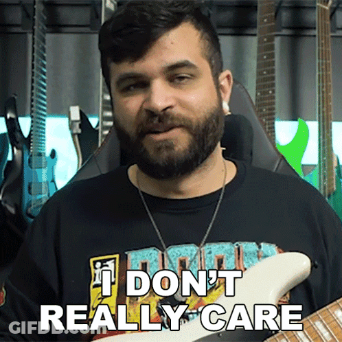 Man With Beard Holding Guitar I Don't Really Care GIF