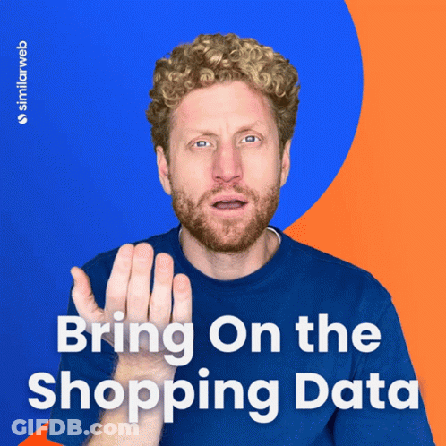 Man With Beard Holding Hand Up Bring On The Shopping Data GIF